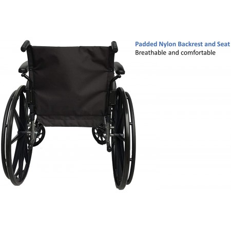 Mighty Rock Deluxe Wheelchairs - Elevating Leg Rests - Desk-Length Arm Rests - Padded Nylon Seat (18" Seat)