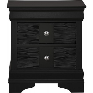 Mighty Rock Wood Nightstand End Table with Cabinet - Black